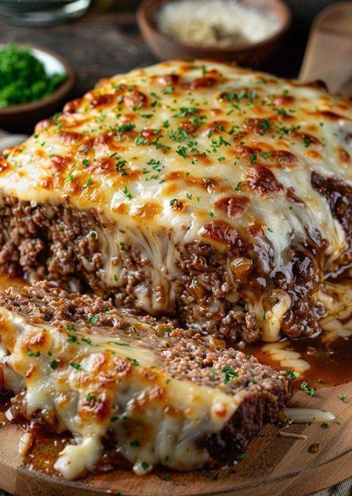 Crockpot French Onion Meatloaf