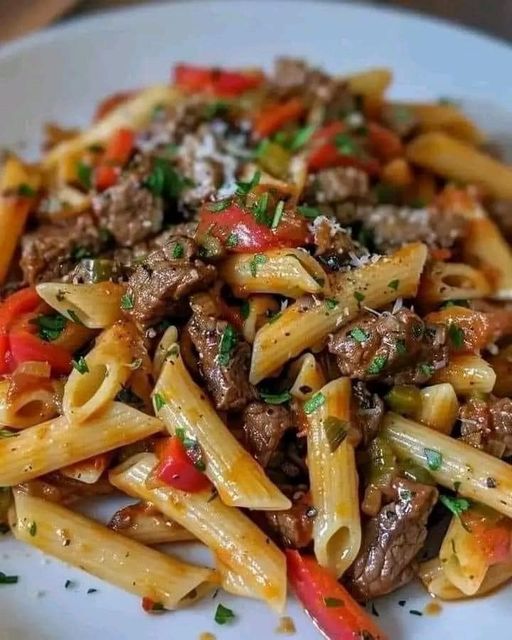 philly cheesesteak pasta